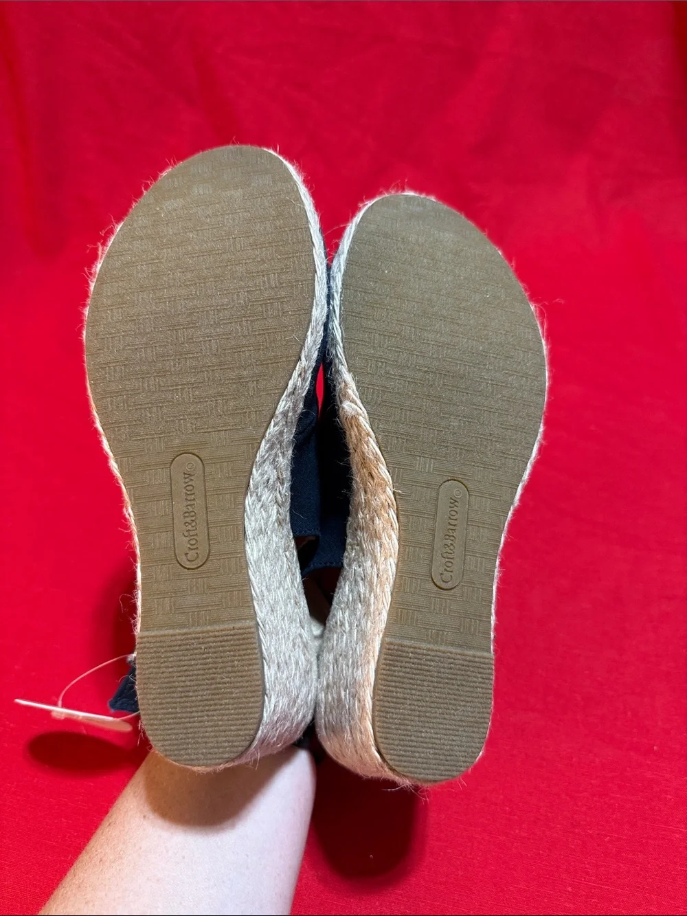 Croft & Barrow Navy Slingback Espadrille Wedges